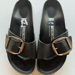 Birkenstock Madrid Big Buckle Black Sandal Size 6.5/6